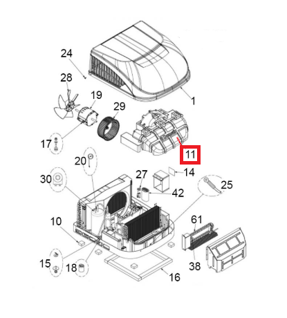 Dometic Air Conditioner Evaporator Cover 3315332.003